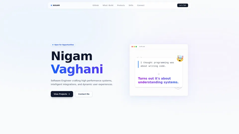 Homepage snapshot at launch