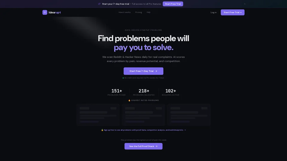 Homepage snapshot at launch
