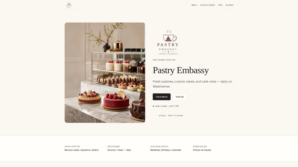 Homepage snapshot at launch