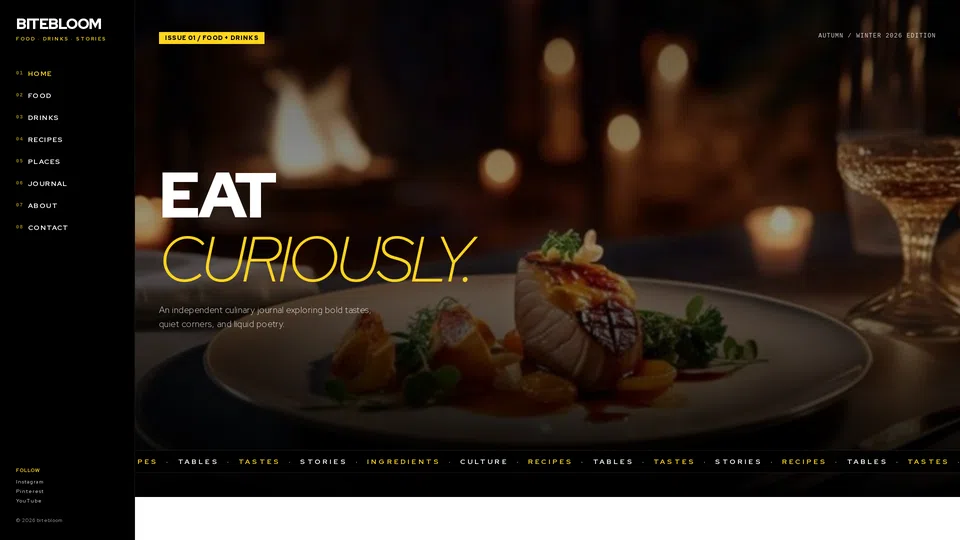 Homepage snapshot at launch
