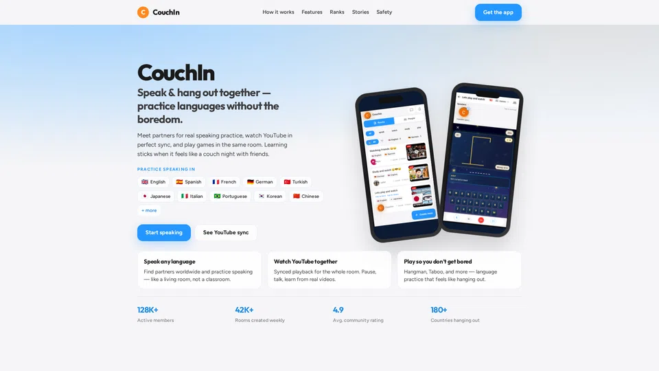 Homepage snapshot at launch