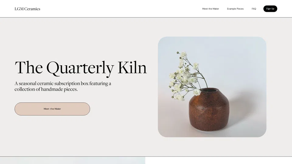Homepage snapshot at launch