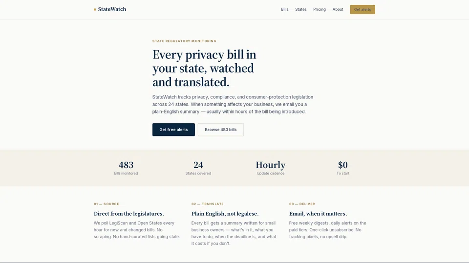 Homepage snapshot at launch
