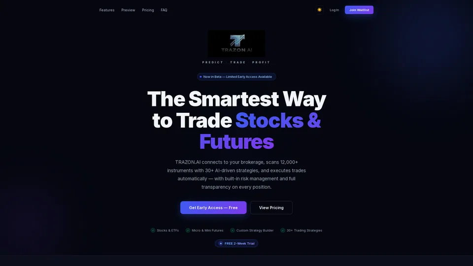 Homepage snapshot at launch