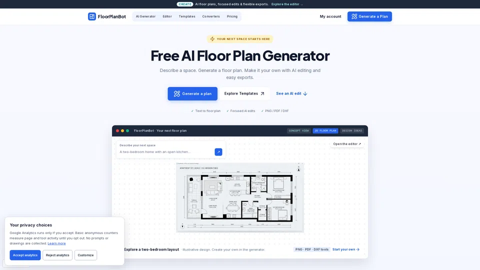 Homepage snapshot at launch