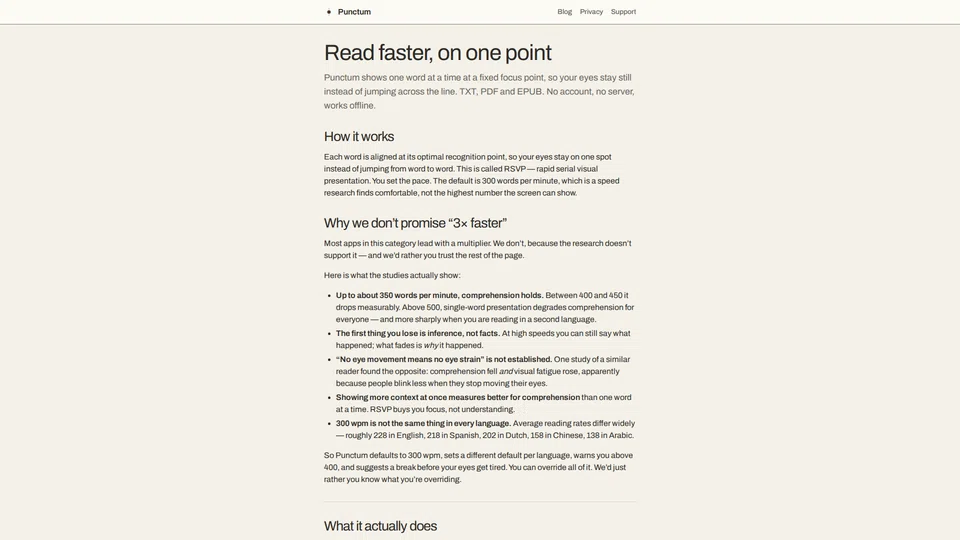 Homepage snapshot at launch