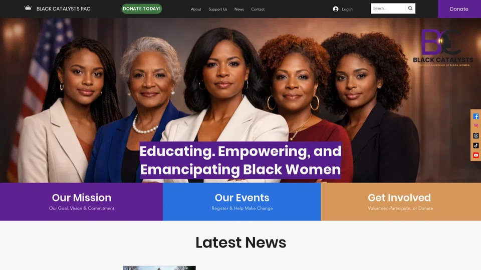 Homepage snapshot at launch