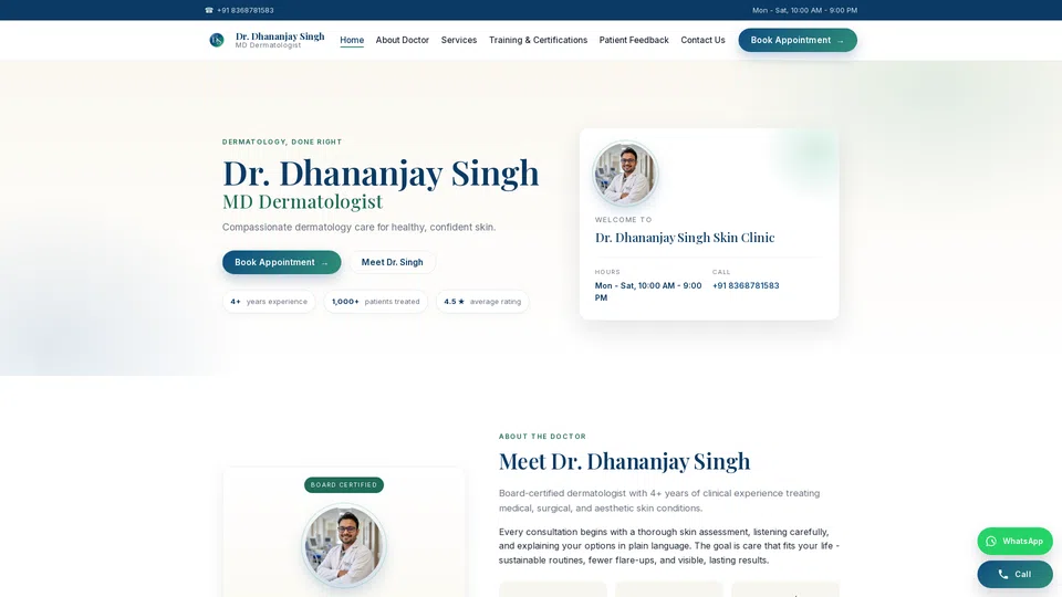 Homepage snapshot at launch