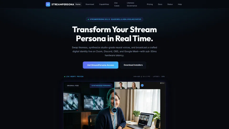 Homepage snapshot at launch