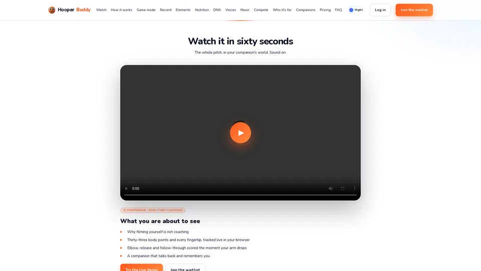 Homepage snapshot at launch
