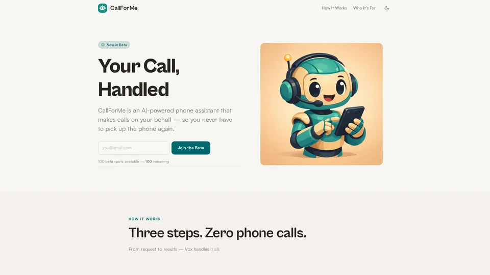 Homepage snapshot at launch