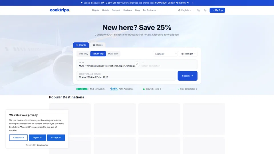 Homepage snapshot at launch