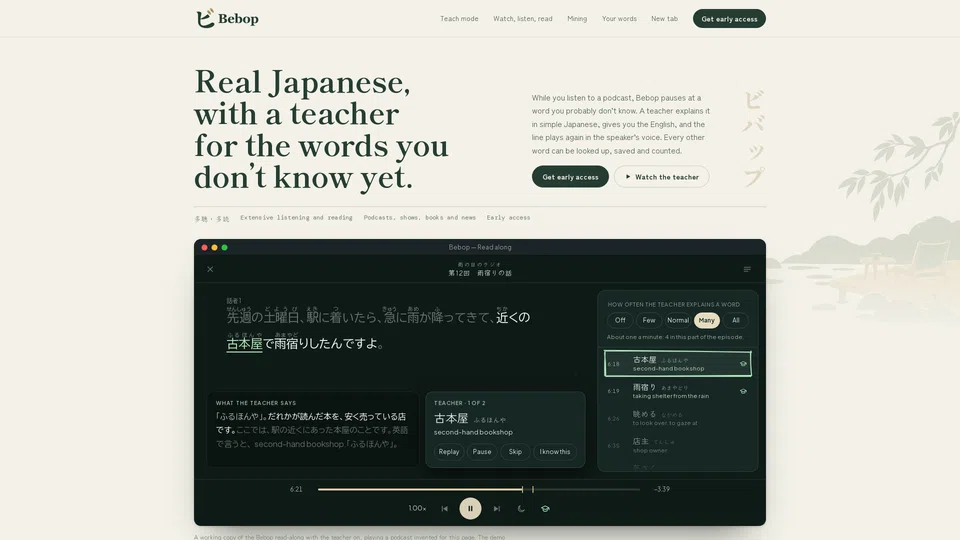 Homepage snapshot at launch