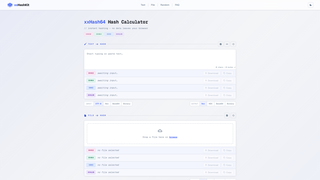 Screenshot of xxhash.dev