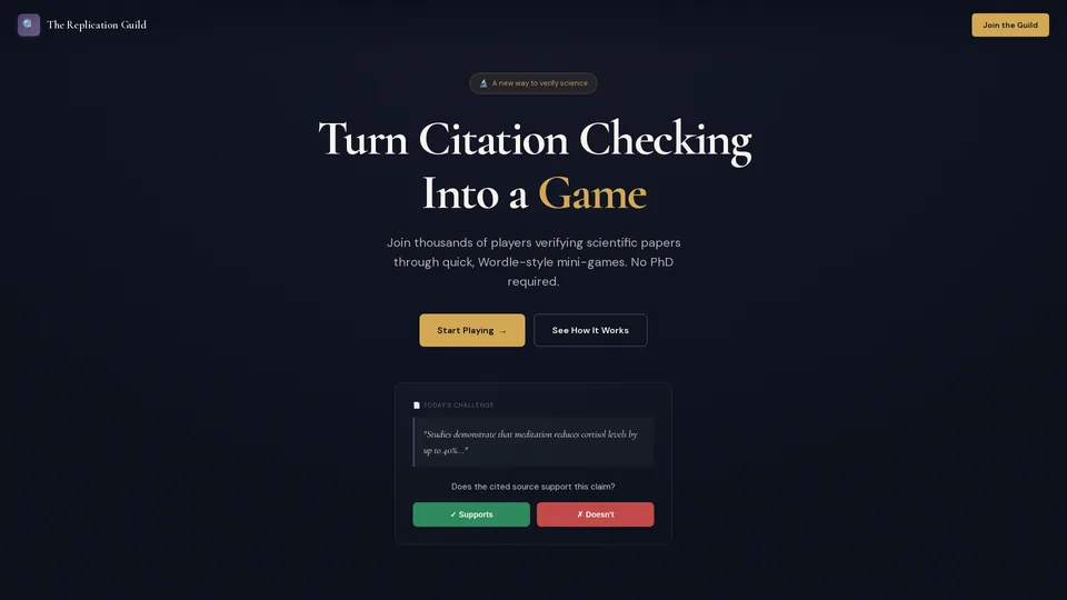 Screenshot of thereplicationguild.org