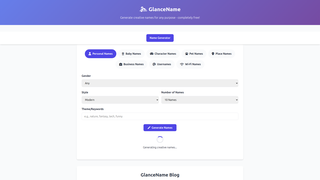 Thumbnail of glancename.com