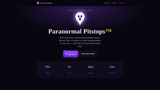 Screenshot of paranormalpitstops.app