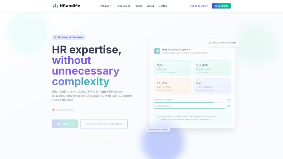 Screenshot of hrandme.com