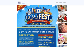 Screenshot of bluepointgreekevents.com