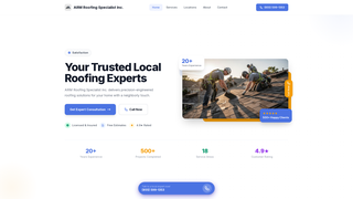 Screenshot of armroofingspecialistsinc.com