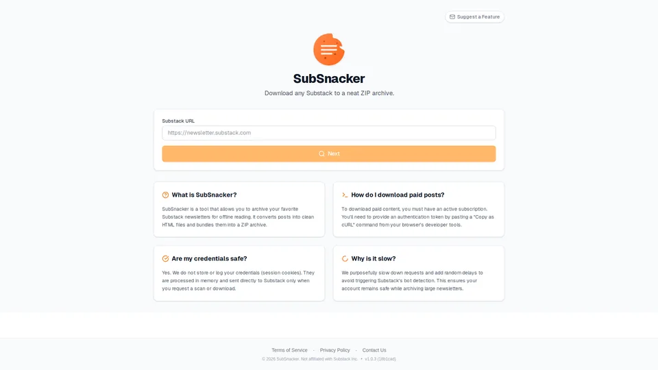 Screenshot of subsnacker.com