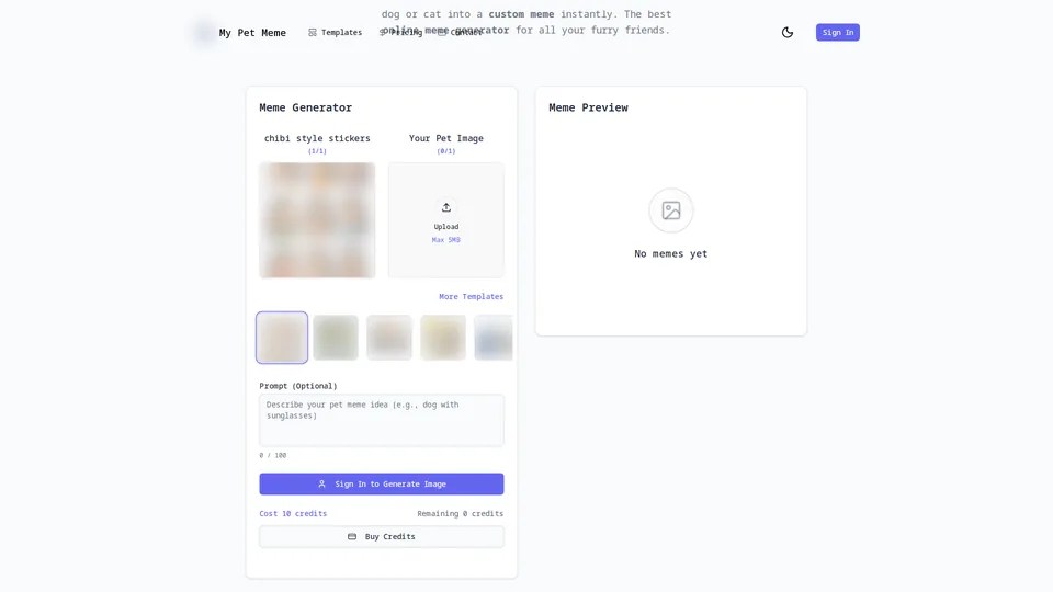 Screenshot of petmeme.org