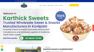 Thumbnail of kovilpattikarthicksweets.com
