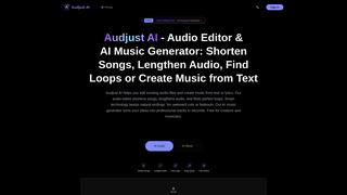 Screenshot of audjust.ai