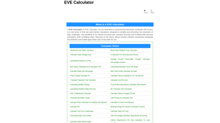 Thumbnail of evecalculator.com