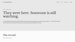 Screenshot of alivingrecord.org