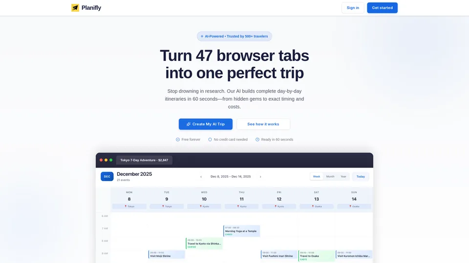 Screenshot of goplanifly.com