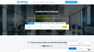 Thumbnail of certifiedpressreleases.com