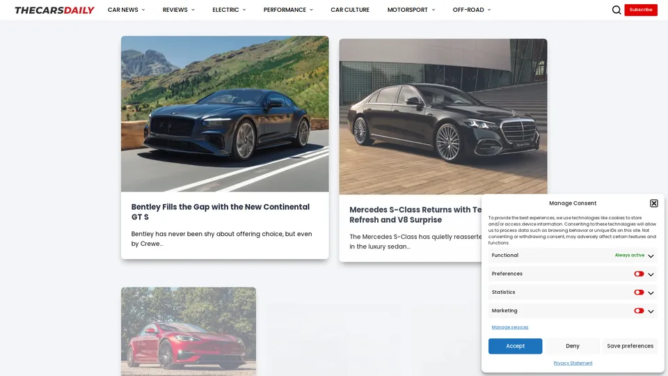 Screenshot of thecarsdaily.com