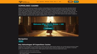Screenshot of superlinescasino.ca