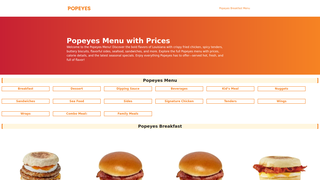 Thumbnail of popeyesmenuandprices.com