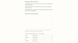 Screenshot of messagestowhatcomesnext.org