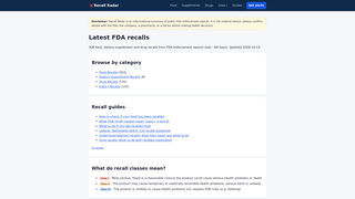 Screenshot of recallradarhq.com