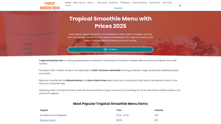 Thumbnail of tropicalsmoothie-menu.com