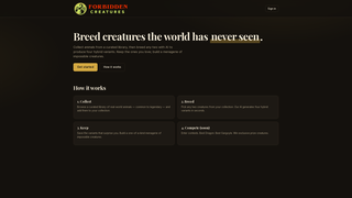 Screenshot of forbiddencreatures.com