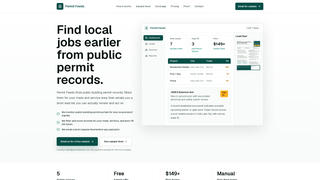 Screenshot of permitfeeds.com