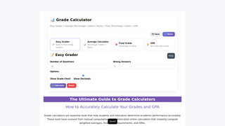 Thumbnail of fristgradecalculator.com