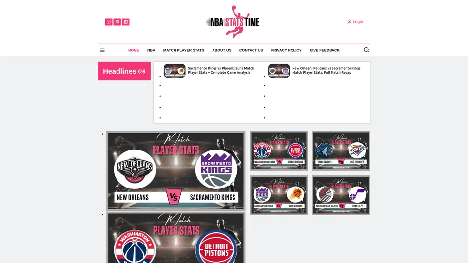 Screenshot of nbastatstime.com
