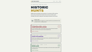 Screenshot of historic-hunts.com