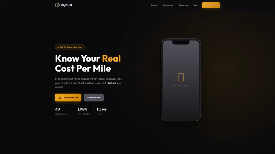 Screenshot of rigprofit.app