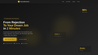 Screenshot of resumeelevatorai.com
