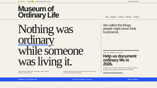 Screenshot of museumofordinarylife.org