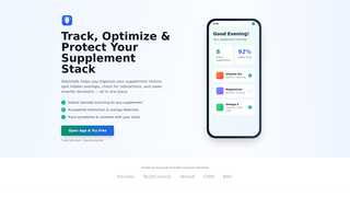 Screenshot of getstacksafe.com