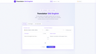 Screenshot of translatoroldenglish.com