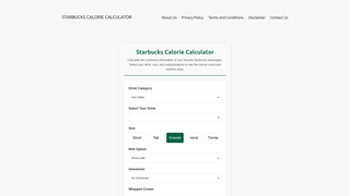 Thumbnail of starbuckscaloriecalculatar.com