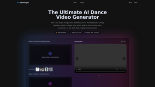 Screenshot of dancingai.io